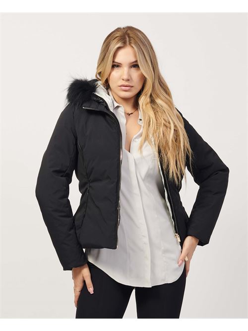 Yes Zee Black Jacket with Fur Hood YES ZEE | J051-Q8000801